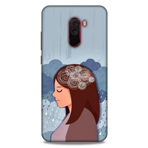 Xiaomi Pocophone F1 Kılıf Depresyon (30) Silicone Case Şeker Pembe Sarı
