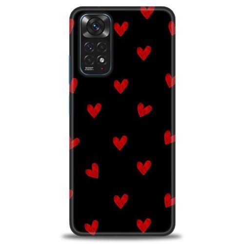 Xiaomi Redmi Note 12 Pro 4G Kılıf HD Baskılı Kılıf - Kırmızı Kalpler + Tam Ekran Koruyucu