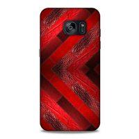 Samsung Galaxy S7 Edge Kılıf Patchwork (28) Arka Kapak Kırmızı Siyah