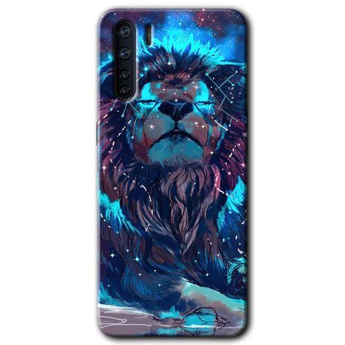 OPPO Oppo A91 Kılıf HD Desen Baskılı Arka Kapak - Neon Aslan