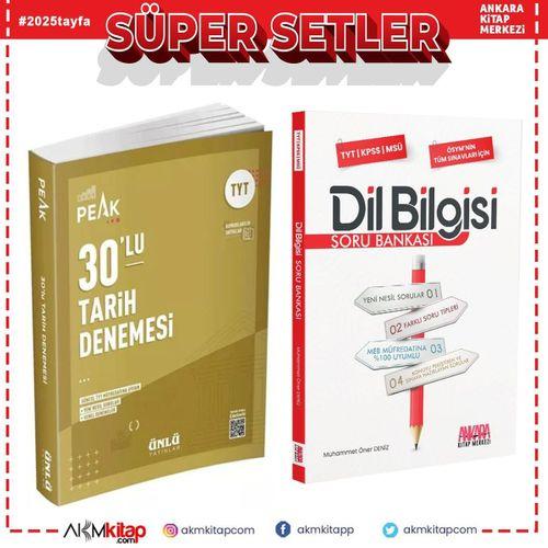 Ünlü Yayıncılık TYT Tarih Best Peak 30 lu Deneme ve AKM Dil Bilgisi Soru Bankası Seti 2 Kitap