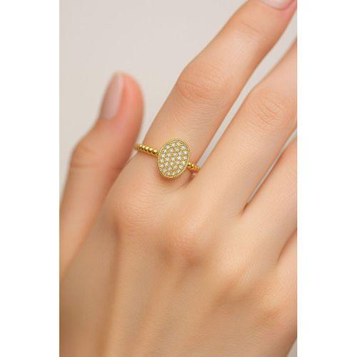 2'Lİ Set - Zirkon Taşlı Üçlü Asansör Bileklik, Oval Motif Zirkon Ayarlanabilir Yüzük SNJ-SET1002