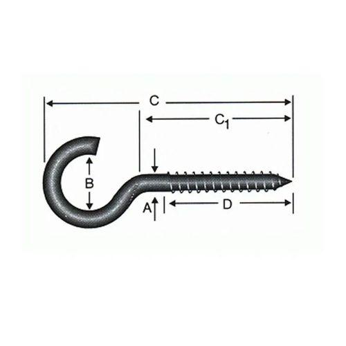 Açık Piton, Kanca, Çengel 19x70 - 144 Adet