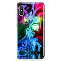 Xiaomi Redmi Note 6 Pro Kılıf Psikedelik Suluboya Arka Kapak Koruma Desenli Full Koruyucu