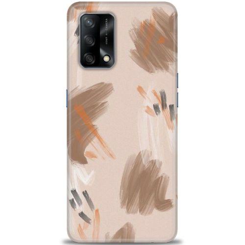 Oppo A74 Kılıf HD Baskılı Kılıf - Kahve Çizgiler + Tam Ekran Koruyucu
