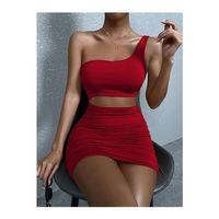 Kadın Tek Omuz Kesim Detaylı Büzgülü Fantezi Elbise 5078