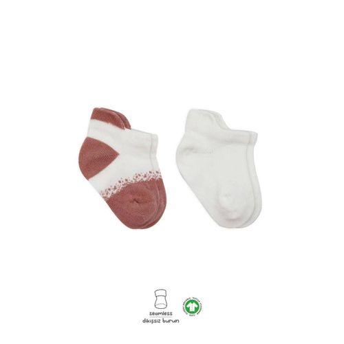 Eğitici Oyuncak Bistyle 2'Li Penye Sneakers Çorap BS20105 Ekru Pudra