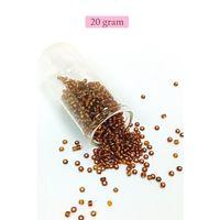Dökme Cam Kum Boncuk (8/0) 3 mm - 20 Gram - Şeffaf Kahve - BNC157