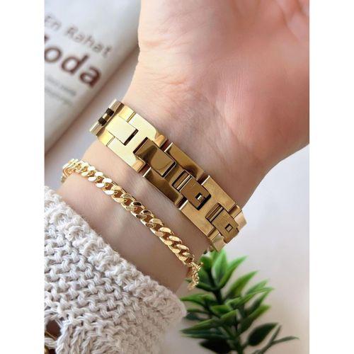 Ferrucci Kadın Kol Saati+Bileklik Özel Seri Çelik Kordon Kararma Renk Atma Yapmaz VS.BLKT.0738