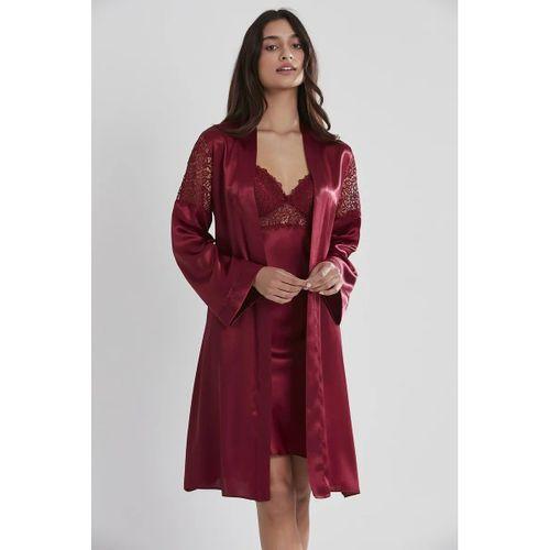 Saten Gecelik Sabahlık Pijama Takım Şort Takım 6'lı Gelin Çeyiz Seti - 6955