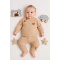 Jakarlı Omuzdan Düğmeli 2'li Erkek Bebek Takımı