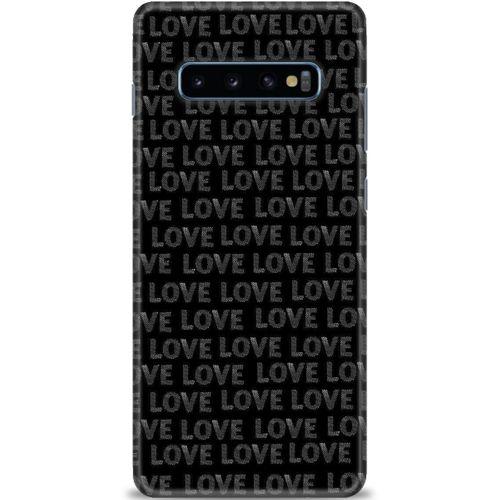 Samsung Galaxy S10 Plus Kılıf HD Baskılı Kılıf - Black Love + Tam Ekran Koruyucu
