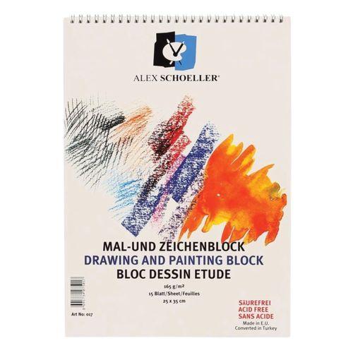 ALEX SPİRALLİ RESİM DEFTER 25* 35 cm 165 Gram (15 Sayfa) ( ALEX -017)