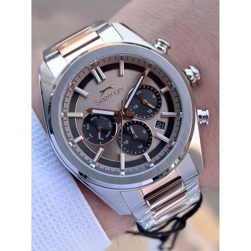 Slazenger İtalyan Tasarım Bileklik Hediyeli 2 Yıl Garantili 10 Atm Çelik Erkek Kol Saat ESL.Y2554.3