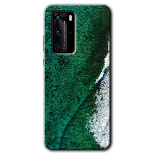 Potkal Hediye Fabrikası Huawei P40 Pro Kılıf HD Desen Baskılı Arka Kapak - Yeşil Okyanus