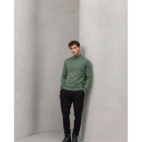 Fincher Yarım Balıkçı Fit Kalıp Boğazlı Erkek Kazak - Yeşil