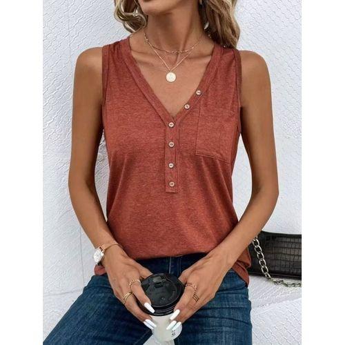 Kadın Askılı önden Düğmeli Viskon Bluz