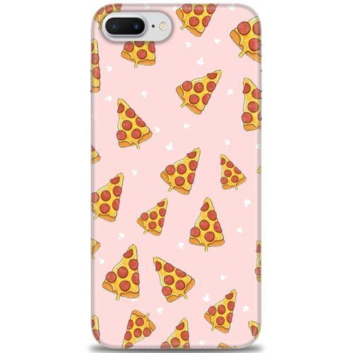 iPhone 7 Plus Kılıf HD Baskılı Kılıf - Pizza Dilimleri + Tam Ekran Koruyucu