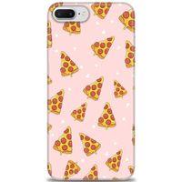 iPhone 7 Plus Kılıf HD Baskılı Kılıf - Pizza Dilimleri + Tam Ekran Koruyucu