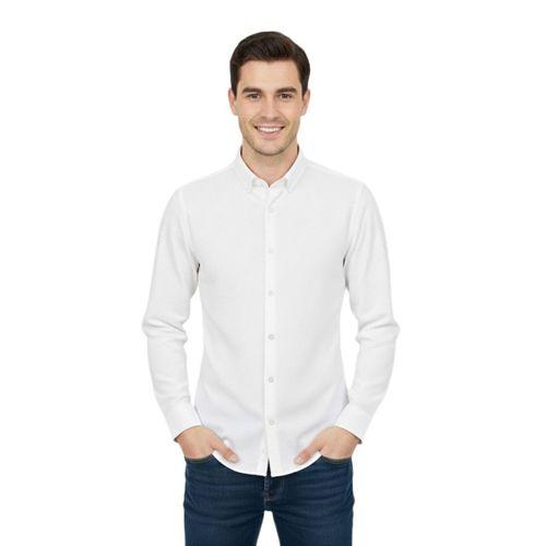 Erkek Spor Slim Fit Uzun Kol Petek Dokulu Gömlek BGL-ST04823