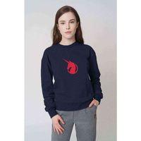 Earth Federation Logo Baskılı Indigo Mavi Kadın Sweatshirt