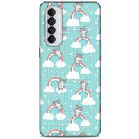 Lopard Oppo Reno 4 Pro Uyumlu Kılıf Kediler (24) Darbe Emici Kılıf Gökkuşağı