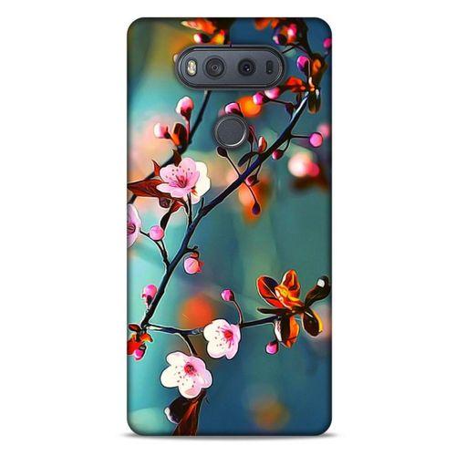 Lopard LG K61 Uyumlu Kılıf Bahar (45) Liquid Air Kılıf Beyaz Pembe Çiçek