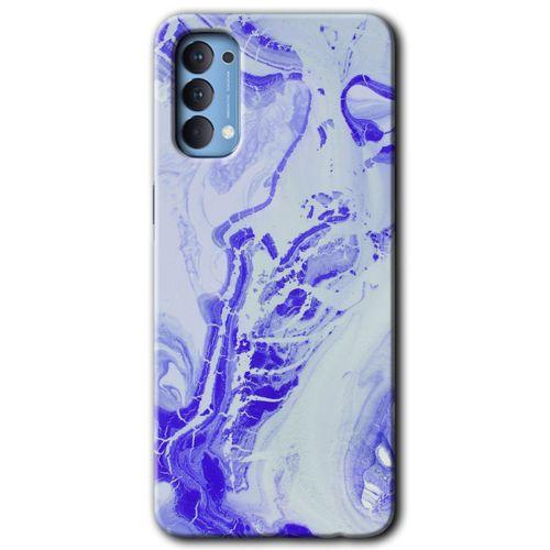 Oppo Reno 4 Kılıf HD Desen Baskılı Arka Kapak + Temperli Cam - Cranny Liquid Wall