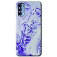 Oppo Reno 4 Kılıf HD Desen Baskılı Arka Kapak + Temperli Cam - Cranny Liquid Wall