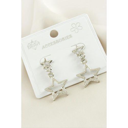 Yıldız Taşlı Metal Küpe