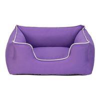 Pet Comfort Alpha  Kedi ve Köpek Yatağı Mor w Beyaz Biye S 60x50cm