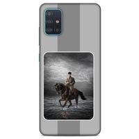 Samsung Galaxy A51 Kılıf Atatürk (39) Liquid Crystal Kılıf Gri Şerit