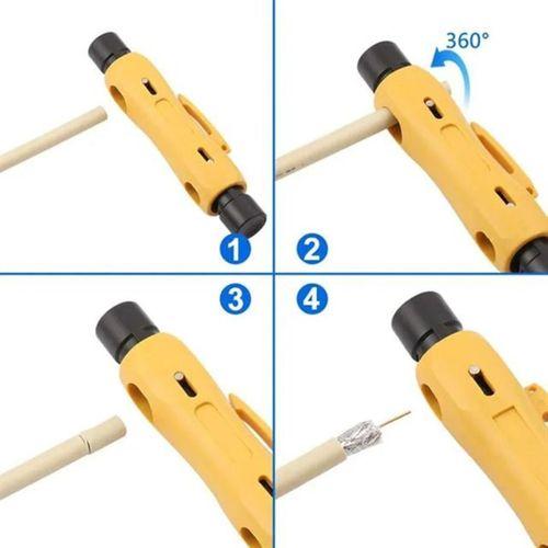 PowerMaster HT-323 RG59-6-7-11 Koaksiyel Ayarlanabilir Kamera Anten Cat Kablo Soyucu