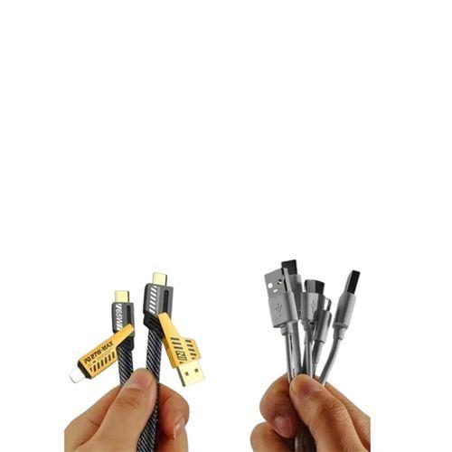 65w 4'ü 1 Arada Çoklu Şarj Kablosu – Usb-c, Usb-a, Lightning, Veri Ve Şarj Desteği