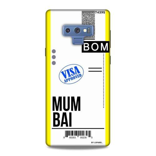 Samsung Galaxy Note 9 Kılıf Uçak Bileti Mumbai Arka Kapak Koruma Desenli Full Koruyucu