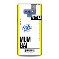 Samsung Galaxy Note 9 Kılıf Uçak Bileti Mumbai Arka Kapak Koruma Desenli Full Koruyucu