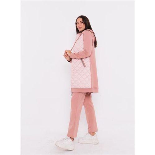 Minimal Kapitoneli Yelekli Spor Üçlü Takım - 70060.034 - Pudra