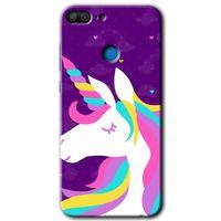 Honor 9 Lite Kılıf HD Desen Baskılı Arka Kapak + Temperli Cam - Unicorn Sleep