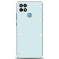 Oppo A15S Kılıf HD Baskılı Kılıf - Beyaz Şimşekler + Tam Ekran Koruyucu