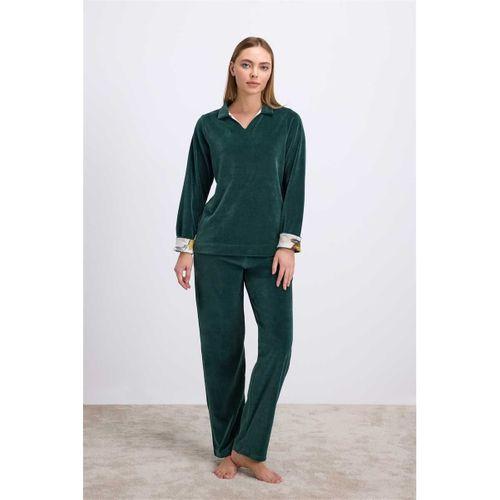 Kadın Uzun Kollu Kadife Sweatshirt Ve Pantolon Takım Yumuşak Ve Şık Ev Giyimi