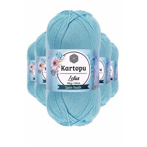 5 Adet Lotus Bikini Büstiyer Bluz Örgü İpi K537 Bebe Mavi