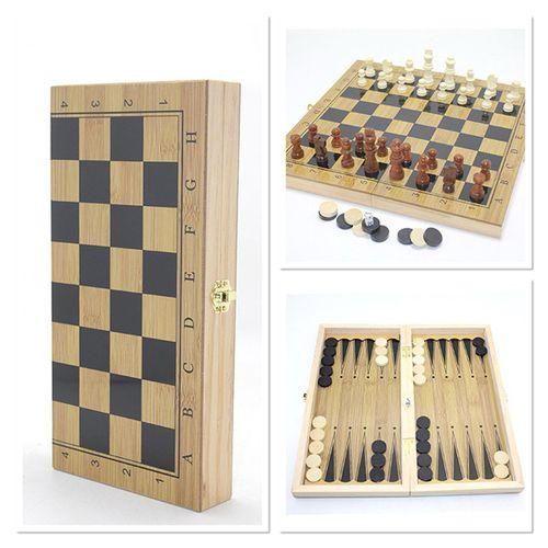Ahşap Satranç ve Tavla Seti