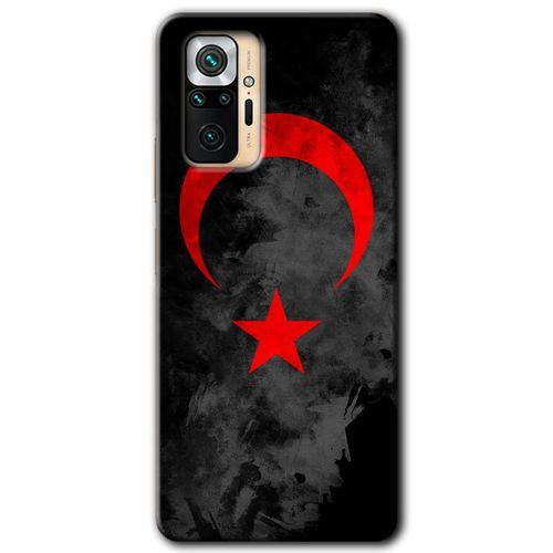 Redmi Note 10 Pro Kılıf HD Desen Baskılı Arka Kapak - Black Ayyıldız