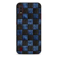 Samsung Galaxy A01 Kılıf Patchwork (9) Kılıf Siyah Mavi