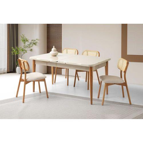 Duru Paris Mdf Lak Panel Açılır Yemek Masa Takımı 90x160