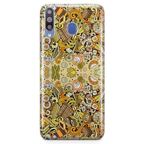 Samsung Galaxy M30 Kılıf Japon Yemekleri Doodle Arka Kapak Koruma Desenli Full Koruyucu