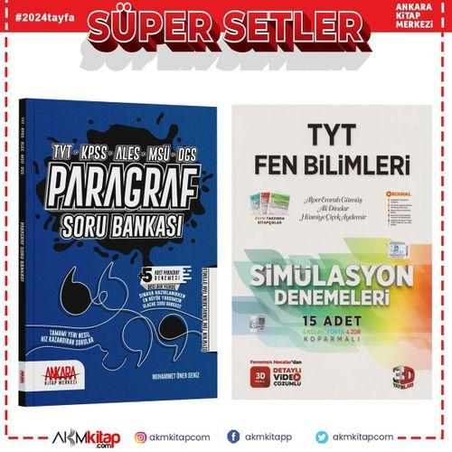 3D TYT Fen Bilimleri Deneme ve AKM Paragraf Soru Bankası Seti 2 Kitap