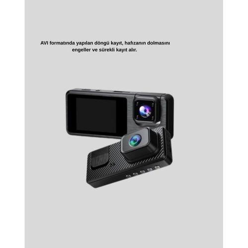 Park Modlu 3 Kameralı Araç Kayıt Cihazı 1080p Ön Kamera 2’’ Ekran
