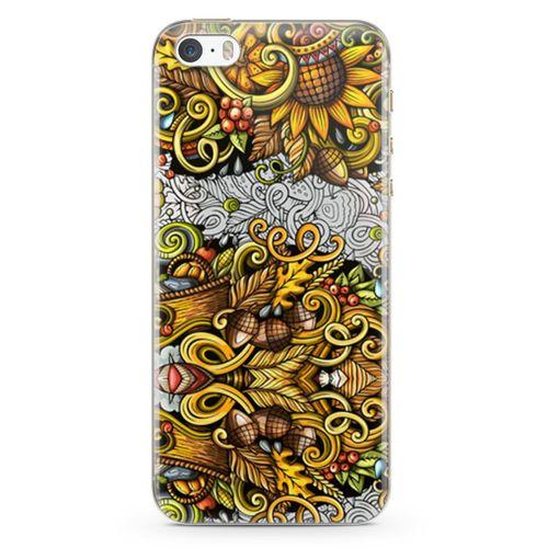 Apple iPhone 5s Kılıf Sonbahar Doodle Arka Kapak Koruma Desenli Full Koruyucu
