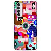 Lopard Oppo Reno 4 Pro Uyumlu Kılıf Soyut Sanat (21) Baskılı Koruyucu Kapak